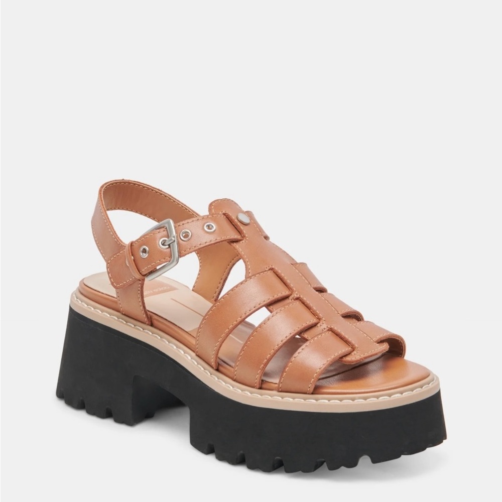 Dolce Vita Latice Brown Leather Women's Sandals